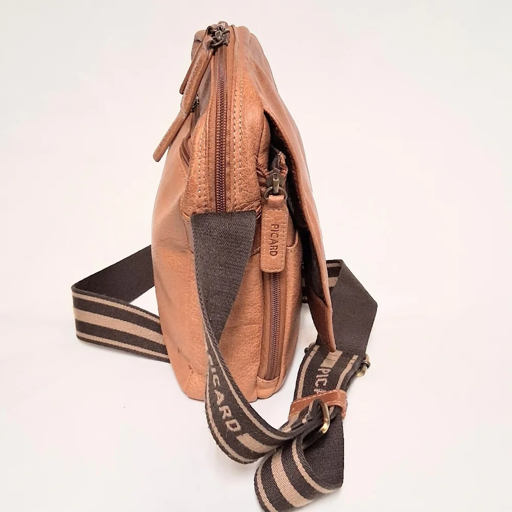 Picard Men's Tan Leather Crossbody Bag